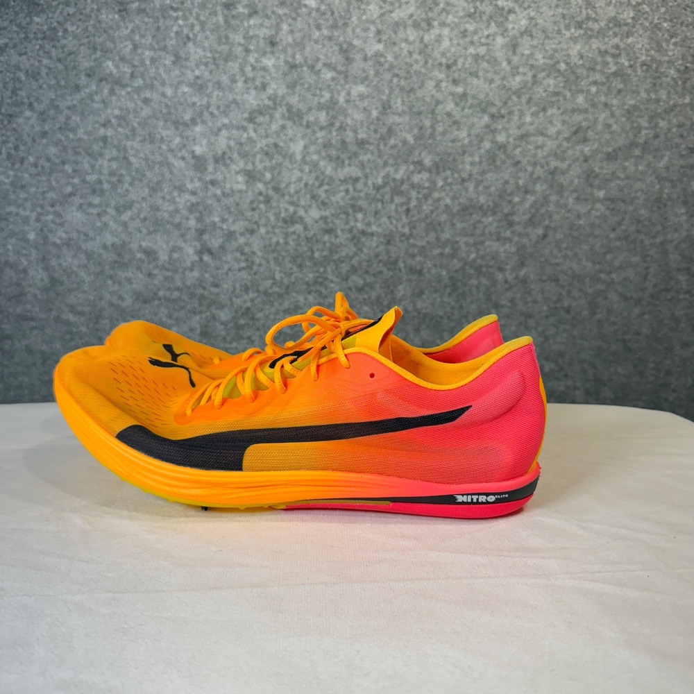 Puma Evospeed Nitro Elite Track Spikes Orange Pink Men US 11.5 Running Shoes - Picture 7 of 9
